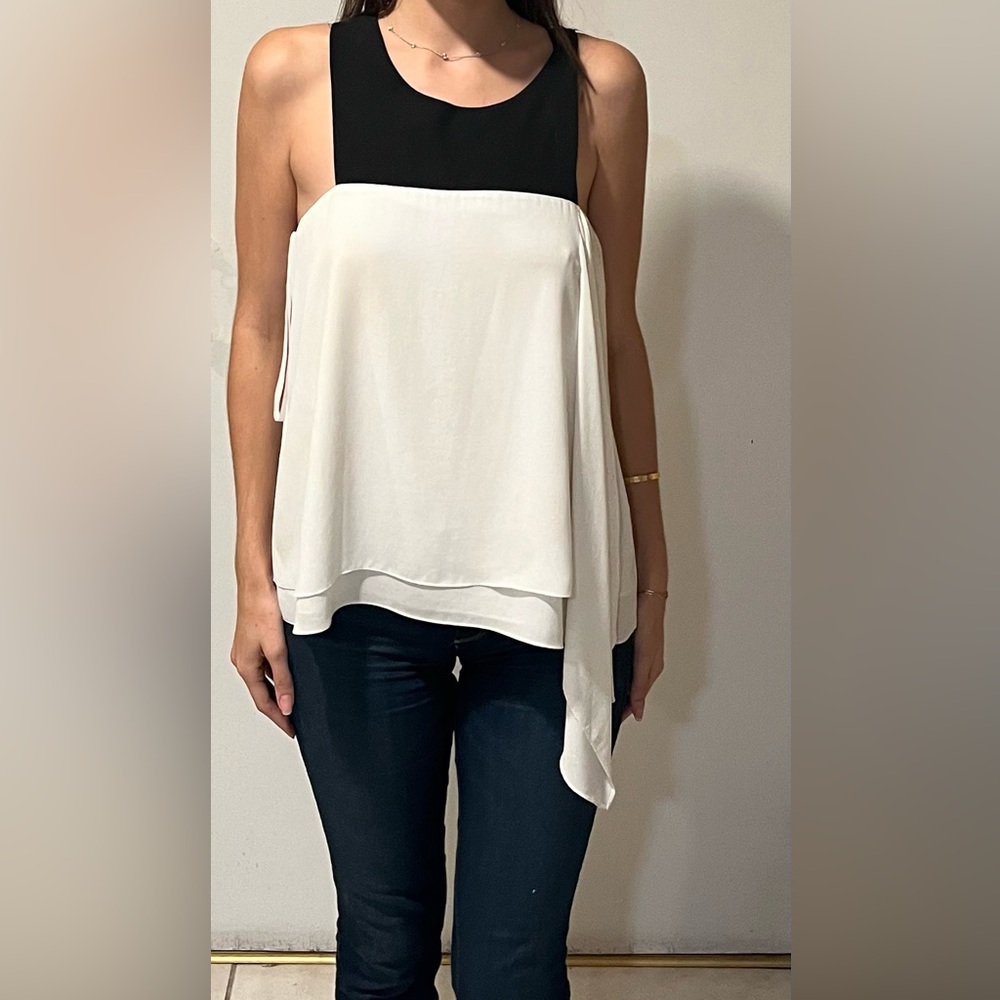 BCBG MaxAzria White Chiffon Top